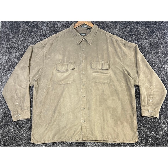 Van Heusen Soft Suede Button Up Shirt 2XLT Long Sleeve Two Pocket - Picture 1 of 7